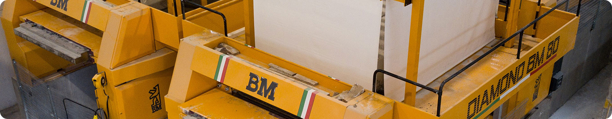 Two BM Italian Gangsaws capable of producing up to 30,000 square meters of slabs per month.